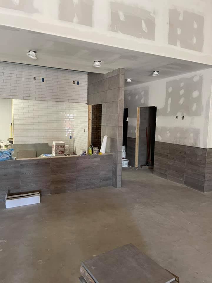 Commercial kitchen tile work completed by Sisson Tile — health code compliant by Sisson Tile