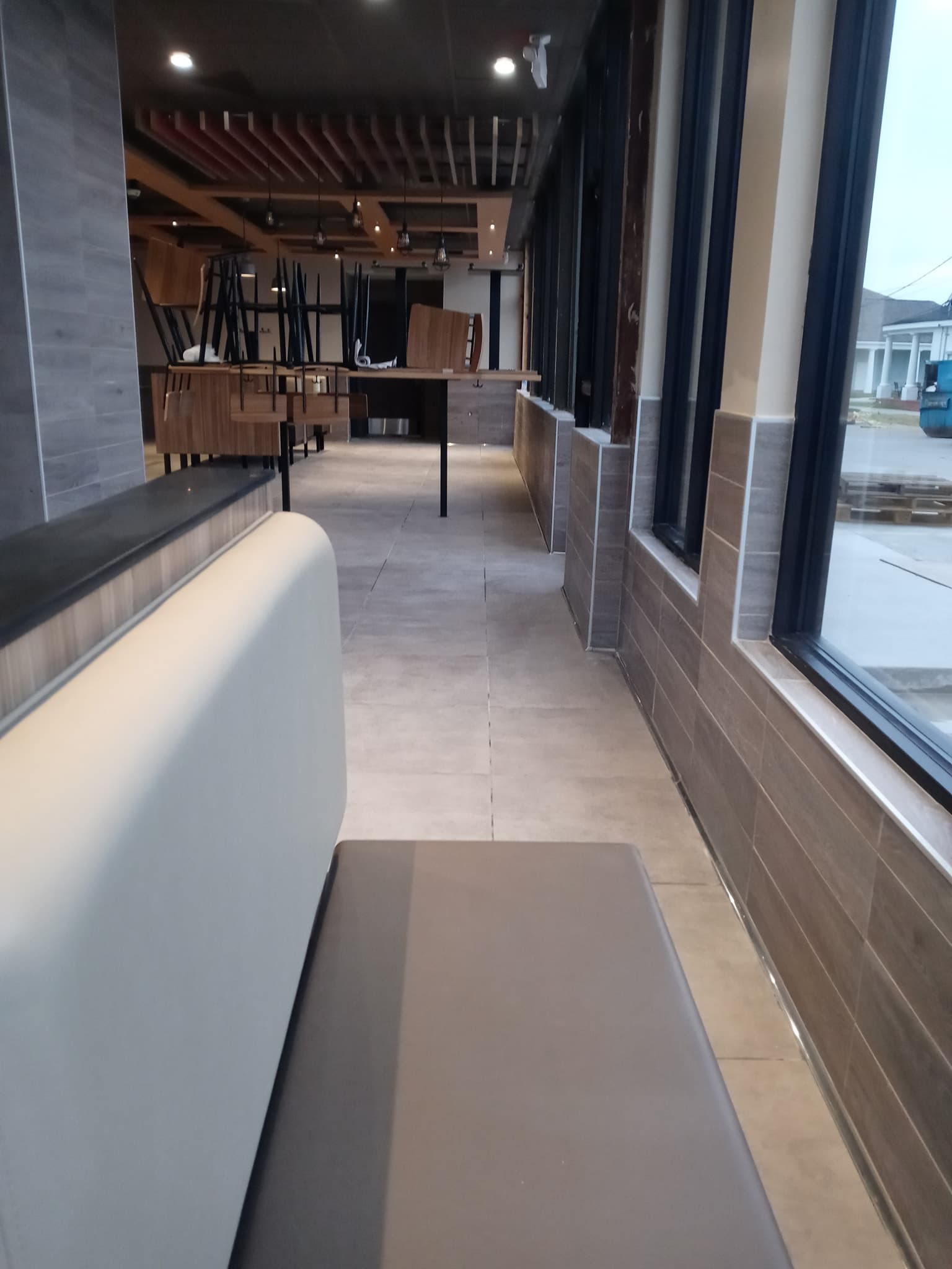 Commercial kitchen tile work completed by Sisson Tile — health code compliant by Sisson Tile