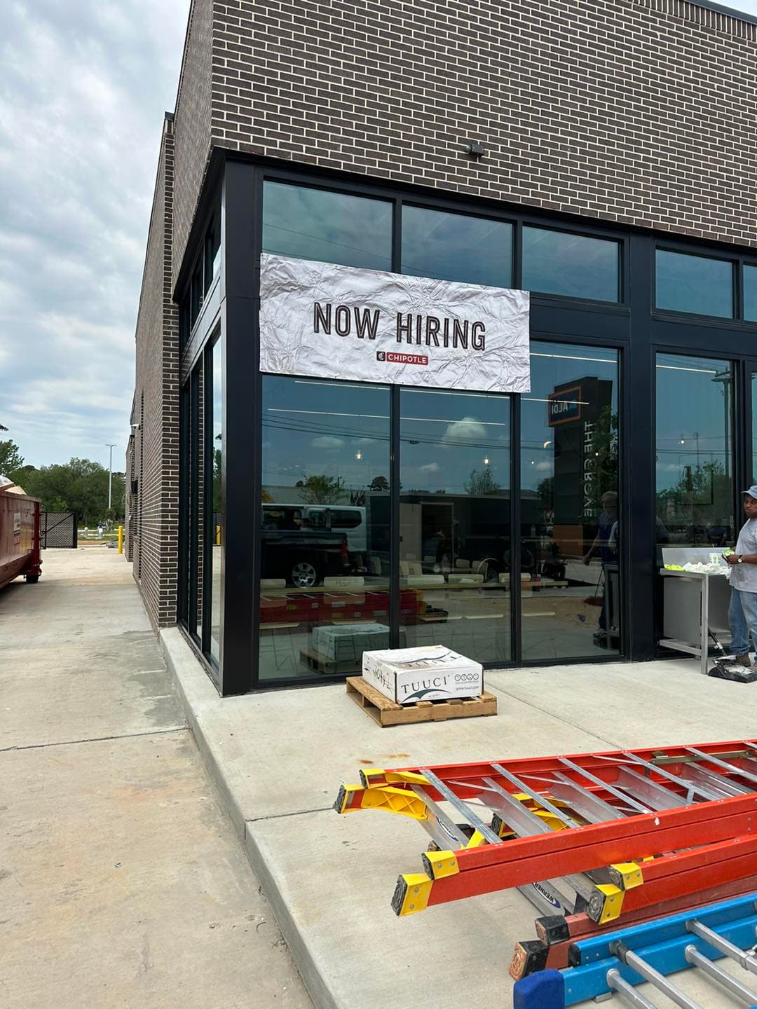 Large-format floor tile installation — commercial project by Sisson Tile