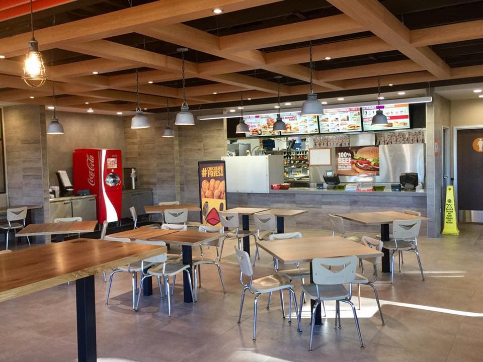 Restaurant floor tile installation in progress by Sisson Tile crew by Sisson Tile