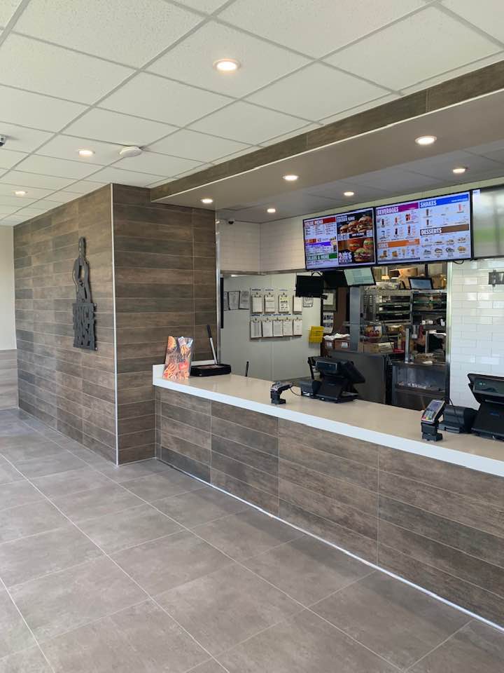 Tile prep and layout on commercial job site by Sisson Tile crew by Sisson Tile
