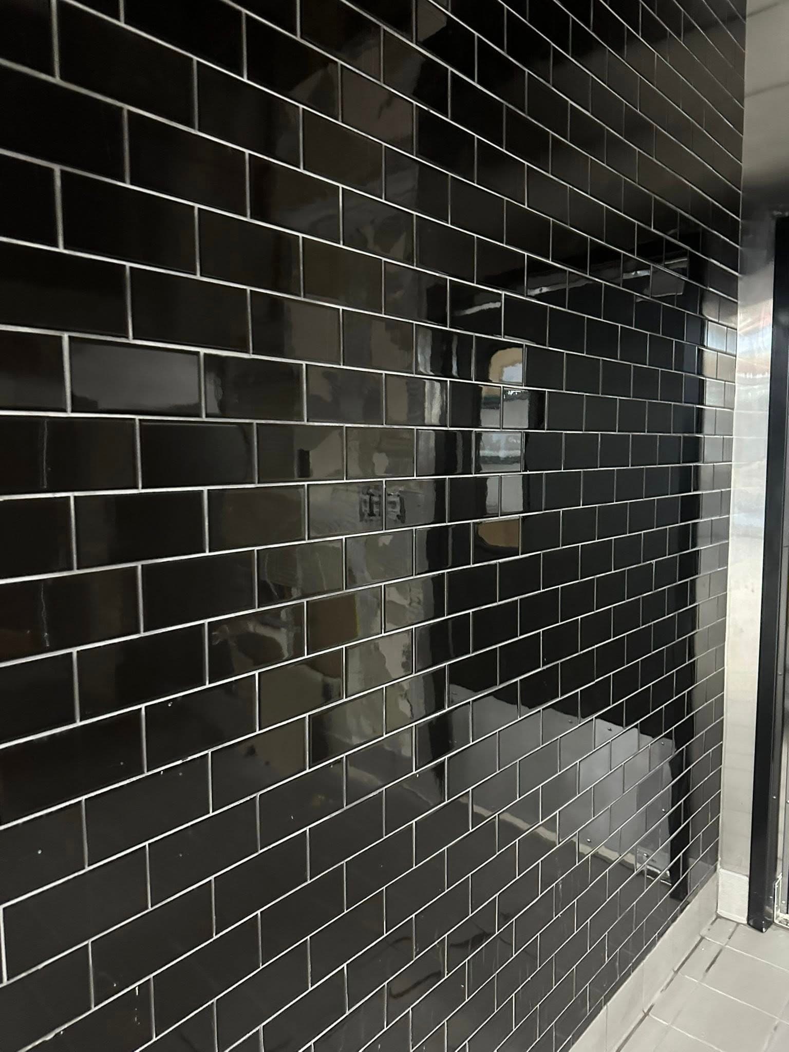Restaurant back-of-house tile work and epoxy grout by Sisson Tile — health code ready by Sisson Tile