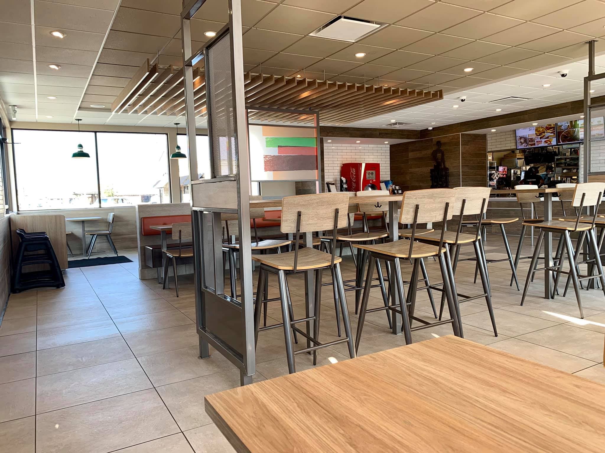 Restaurant floor tile installation in progress by Sisson Tile crew by Sisson Tile