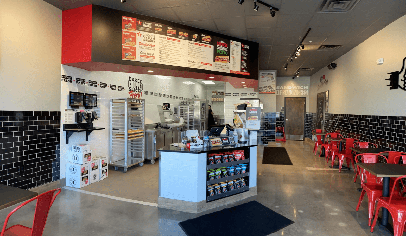 Finished commercial tile floor — large format, clean lines, Sisson Tile by Sisson Tile