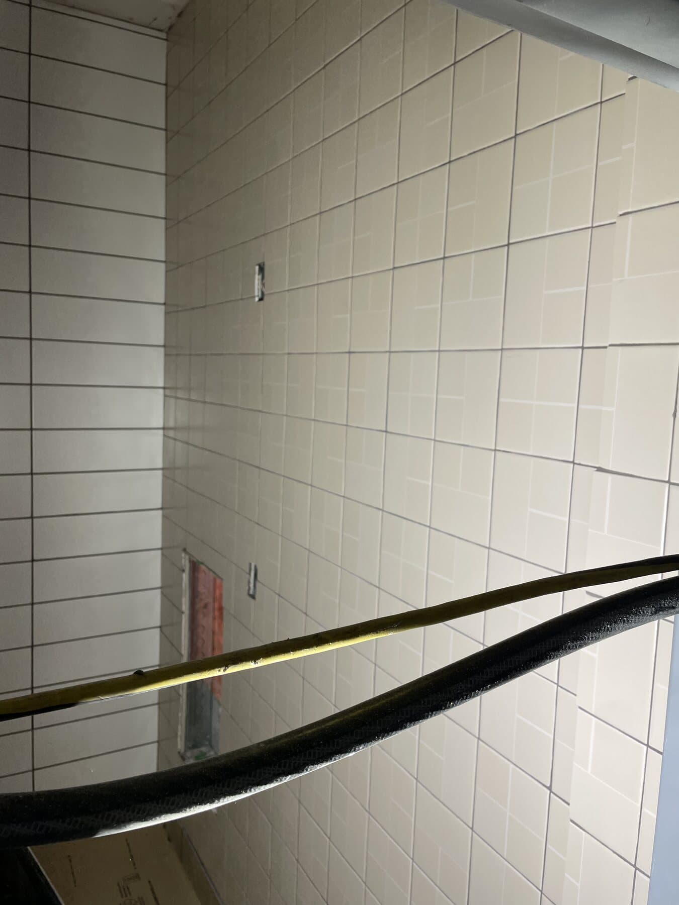 Restaurant floor tile installation in progress by Sisson Tile crew by Sisson Tile
