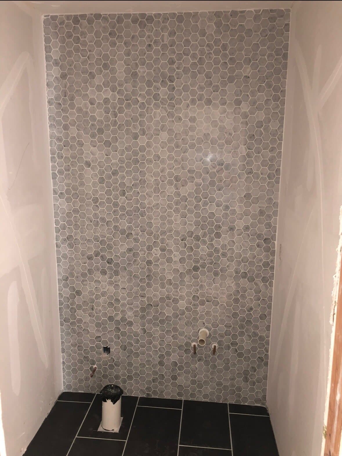 Commercial restroom tile work by Sisson Tile — durable, easy to maintain by Sisson Tile